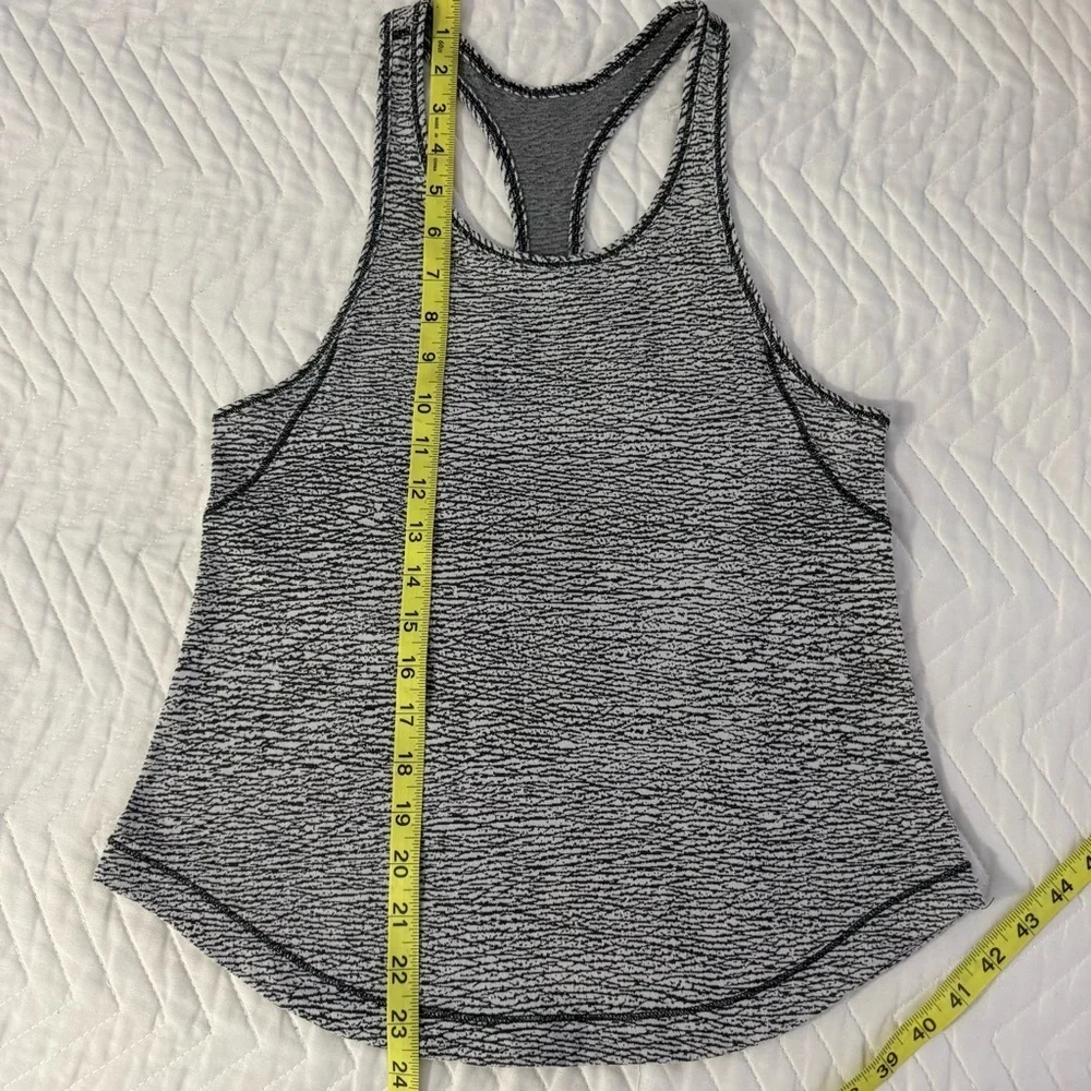 Lululemon Long Distance Tank Sheer Luon Pebble Jacquard V1 White Black